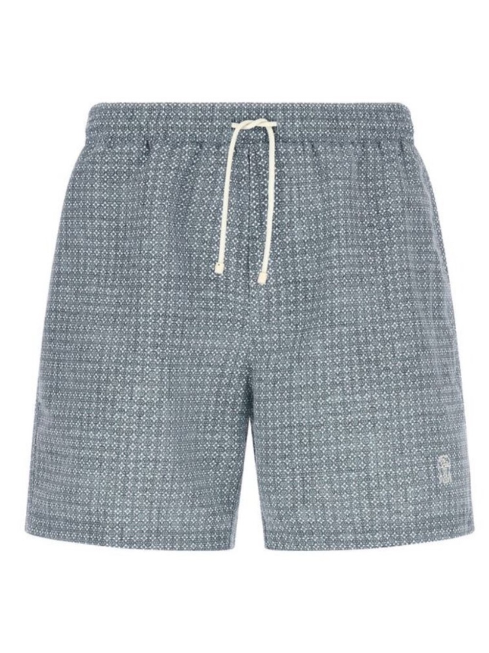 Brunello Cucinelli Men's Large Flower Print Swimsuit Trunks Shorts